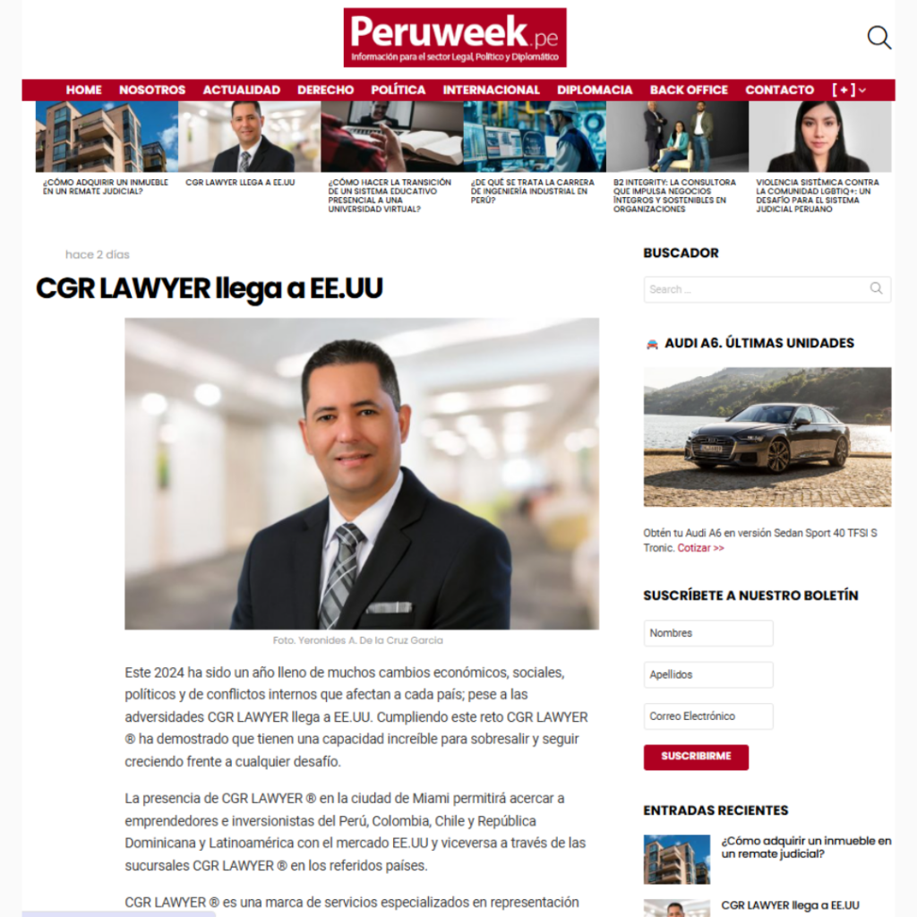 CGR LAWYER ® es una marca de servicios especializados