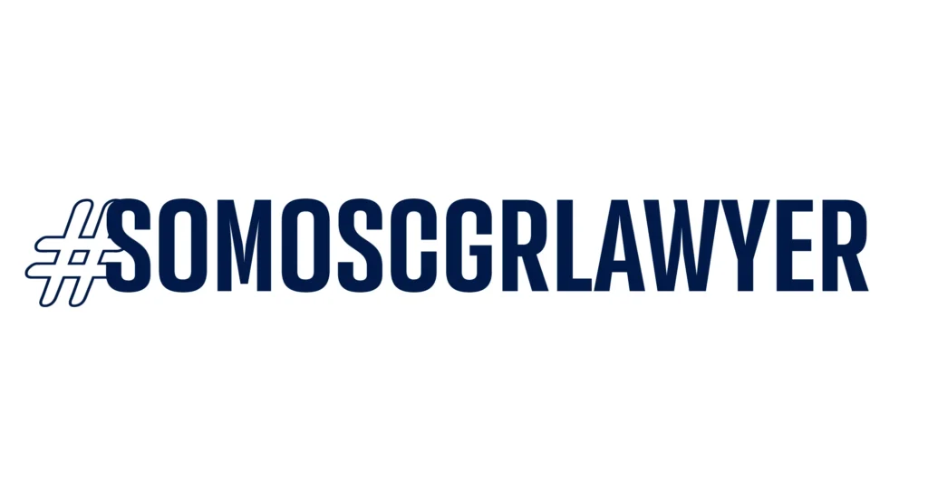 Logotipo del hashtag #somoscgrlawyer, símbolo de la cultura organizacional y el compromiso profesional de CGR Lawyer.