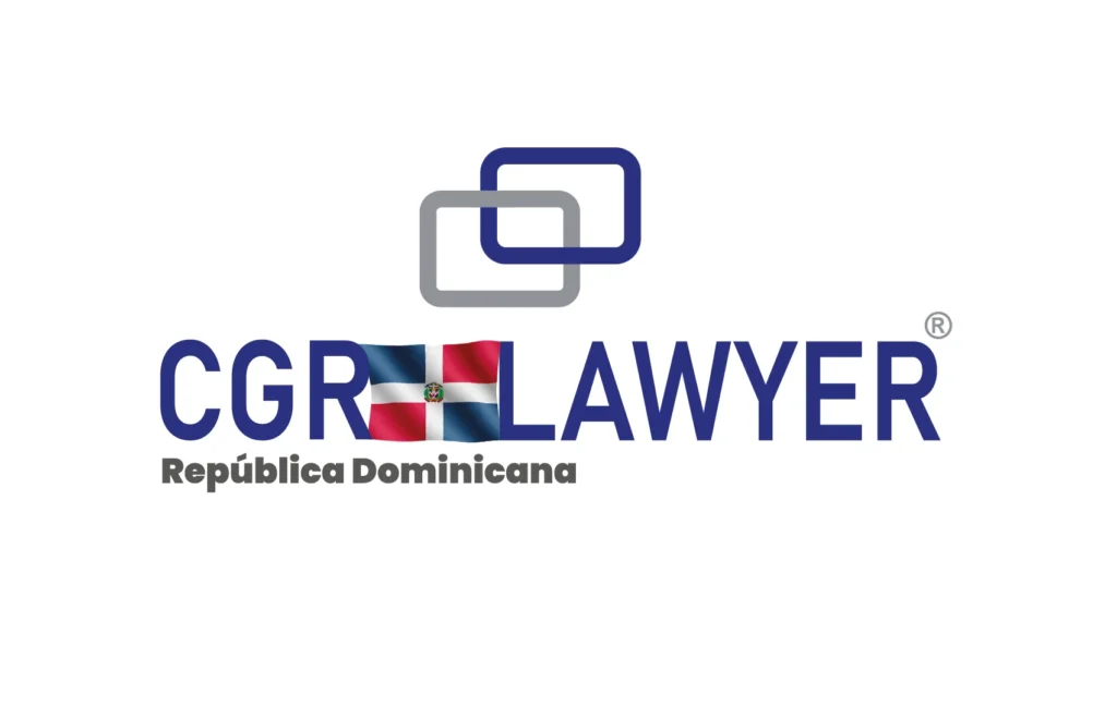 Logotipo oficial de CGR Lawyer con la bandera de la República Dominicana, representando la unión de servicios legales y contables de confianza.